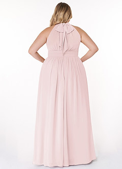 Azazie Iman Abiti da Damigella Abito A-Line in Chiffon A-Line con Increspature Rosa Rossore image9