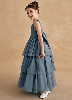 Azazie Megallie Flower Girl Dresses Twilight A-Line Bow Tulle Dress image4