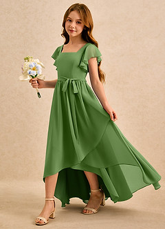 Azazie Milly Girls Formal Flower Girl Klänningar Klä A-Line i Chiffong Plisserad image6