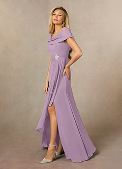 Azazie Mary Mother of the Bride Dresses Wisteria A-Line Side Slit Chiffon Dress image2