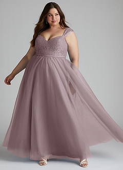 Azazie Luxi Bridesmaid Dresses Dusk A-Line Pleated Tulle Dress image8