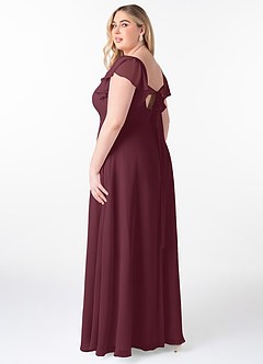 Azazie Syenna Bridesmaid Dresses Cabernet A-Line Ruched Chiffon Dress image9