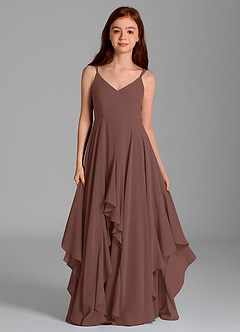 Azazie Karan Junior Abito A-Line in Chiffon Espresso image4