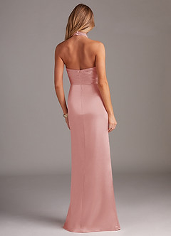 Azazie Jemma Brautjungfernkleider Etui Plissee Stretch-Satin Kleid Puderrosa image6