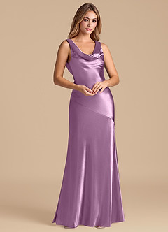 Azazie Rylina Bridesmaid Dresses Wisteria Mermaid Metallic Satin Dress image4