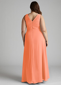 Azazie Flora Bridesmaid Dresses Sunset A-Line Pleated Chiffon Dress image13