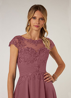 Azazie Shonda Mother of the Bride Dresses Desert Rose Lace Chiffon Dress image6