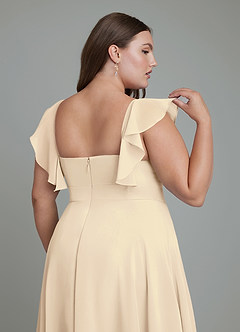 Azazie Leilani Bridesmaid Dresses Champagne A-Line Pleated Chiffon Dress image7