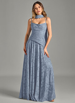 Azazie Gabriela 신부 들러리 드레스 A라인 스트랩리스 플로럴 번아웃 바닥 길이 드레스 image6