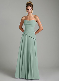 Azazie Gabriela Bridesmaid Dresses Agave A-Line Corset Chiffon Dress image7