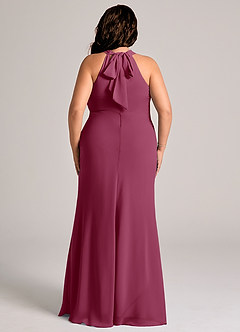 Azazie Doretta Bridesmaid Dresses Mulberry Mermaid Pleated Chiffon Dress image7