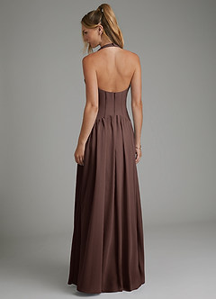Azazie Alicia Bridesmaid Dresses Ganache A-Line Pleated Chiffon Dress image6