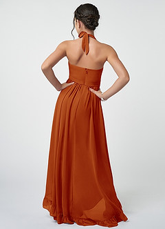 Azazie Hermione Junior Paprika A-Line Chiffon Dress image3