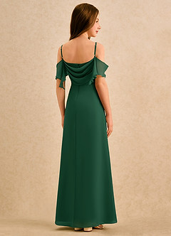 Azazie Pippy Girls Formal Flower Girl Dresses Dark Green A-Line Sweetheart Neckline Chiffon Dress image6