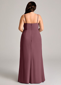 Azazie Maci Bridesmaid Dresses Sangria Sheath Pleated Chiffon Dress image9