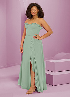 Barbie ♥ Azazie Bridesmaid Dresses Agave A-Line Sweetheart Neckline Chiffon Dress image11