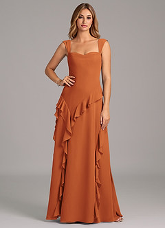 Azazie Sloane Bridesmaid Dresses Cinnamon A-Line Sweetheart Neckline Chiffon Dress image5