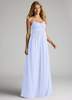 Azazie Llana Maternity Bridesmaid Dresses A-Line Chiffon Floor-Length Dress image1