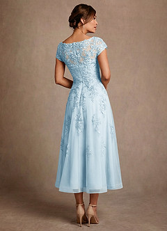 Azazie Jolanda Suknie dla Matki Panny Młodej Linia A Koronka Sznurówka Długość herbaty Sukienka image2