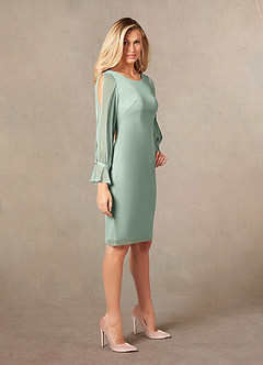 Azazie London Mother of the Bride Dresses Agave Sheath Mesh Dress image6
