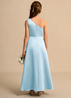 Azazie Taffy Junior Formal vestidos de niña de las flores Vestido de Azul Cielo de Satin Mate de Corte En A con Encaje image2