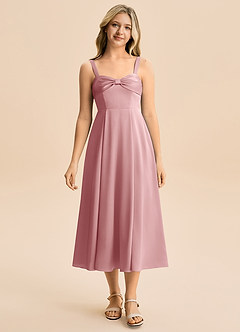 Azazie Ramona Junior Dusty Rose A-Line Sweetheart Neckline Stretch Satin Dress image5