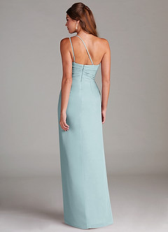 Azazie Eren Bridesmaid Dresses Mist Sheath One Shoulder Chiffon Dress image7
