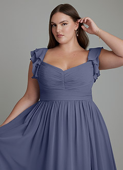 Azazie Anaya Brautjungfernkleider A-Linie Herzausschnitt Chiffon Kleid Sturm image14