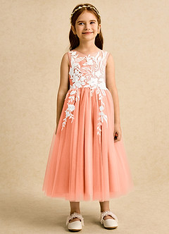 Azazie Sundae Flower Girl Dresses Sunset Ball-Gown Lace Dress image7