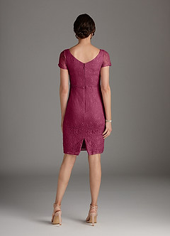 Azazie Lucilia Mother of the Bride Dresses Mulberry Sheath Lace Dress image4