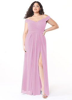 Azazie Audrianna Robes de demoiselle d'honneur Robe Trapèze Convertible en Mousseline de soie Schulterfrei gerafft Rose Bonbon image7