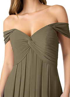 Azazie Kaitlynn Bridesmaid Dresses Willow Green Empire Ruched Chiffon Convertible Dress image4