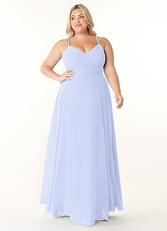 Azazie Janine Bridesmaid Dresses Lavender A-Line V-Neck Chiffon Dress image6