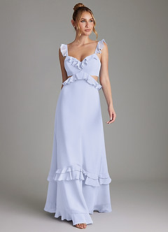 Azazie Malaya Bridesmaid Dresses Lavender A-Line Corset Chiffon Dress image4