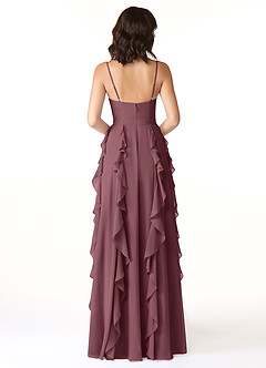 Azazie Peyton Bridesmaid Dresses Sangria A-Line Ruched Chiffon Dress image2