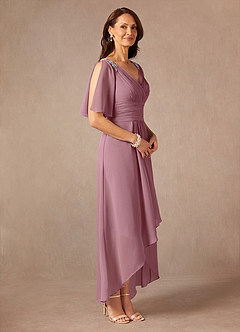 Azazie Pascual Mother of the Bride Dresses Vintage Mauve A-Line Pleated Chiffon Dress image6