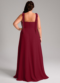 Azazie Debra Bridesmaid Dresses Burgundy A-Line with Pockets Chiffon Convertible Dress image9