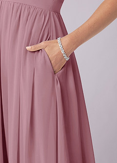 Barbie ♥ Azazie Bridesmaid Dresses Vintage Mauve A-Line Corset Chiffon Dress image8