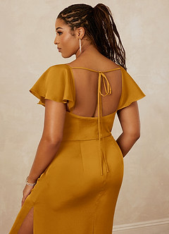 Christian Siriano Bridal for Azazie 1005 Brautjungfernkleider Etui Herzausschnitt Stretch-Satin Kleid Butterscotch image10