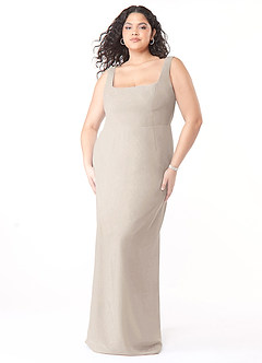 Azazie Flori Bridesmaid Dresses Frost Sheath Square Neckline Chiffon Dress image9