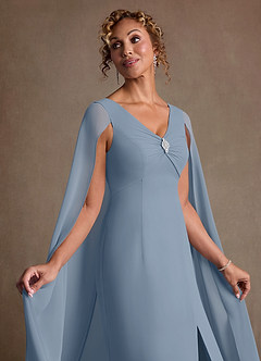 Azazie Boudica Suknie dla Matki Panny Młodej Linia A Pofałdowany Szyfon Długość podłogi Sukienka image5