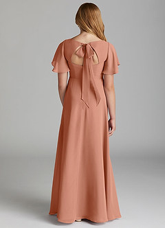 Azazie Kimber Junior MAI TAI A-Line Pleated Chiffon Dress image2