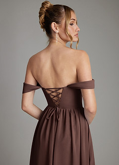 Azazie Caterina Bridesmaid Dresses Ganache A-Line Corset Chiffon Dress image7