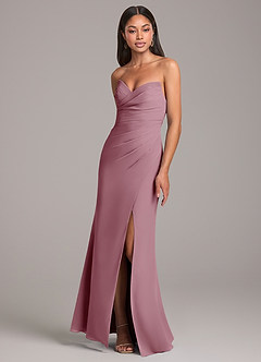 Azazie Yola Bridesmaid Dresses Vintage Mauve Sheath Pleated Chiffon Convertible Dress image3