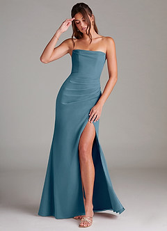 Azazie Leonis Bridesmaid Dresses Bermuda Sheath Strapless Chiffon Convertible Dress image1