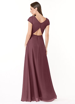 Azazie Hainsly Bridesmaid Dresses Sangria A-Line Sweetheart Neckline Chiffon Dress image2