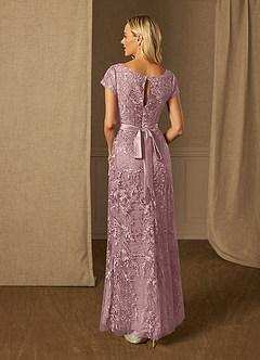 Azazie Dorit Mère de la mariée Robes Robe Fourreau en Dentelle Découpé Rose Poussiéreuse image2