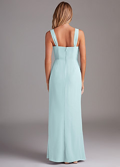 Azazie Denice Brautjungfernkleider Etui Gefaltet Chiffon Kleid Nebel image2