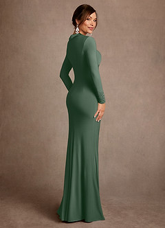 Azazie Syracuse vestidos de madre de la novia Vestido de Eucalipto de Punto de lujo de Corte Recto con Plisado image2
