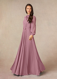 Azazie Adellah Mother of the Bride Dresses Vintage Mauve A-Line Pleated Chiffon Dress image2